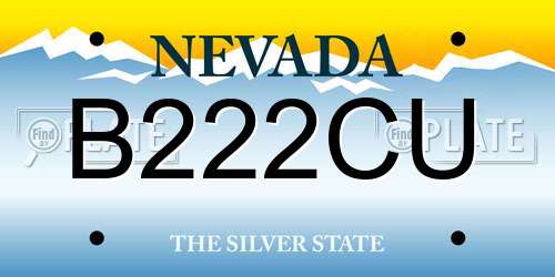 B222CU Nevada License Plate