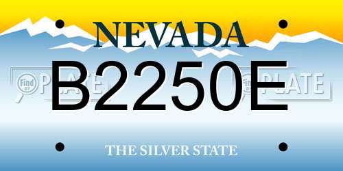 B2250E Nevada License Plate