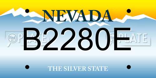 B2280E Nevada License Plate