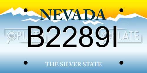 B2289I Nevada License Plate