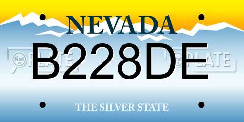 B228DE Nevada License Plate