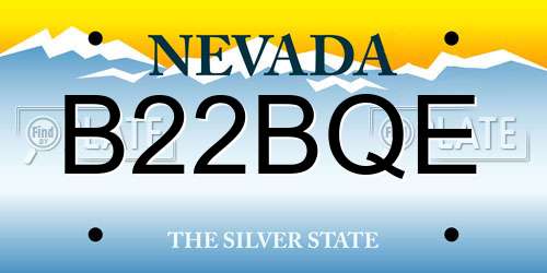 B22BQE Nevada License Plate