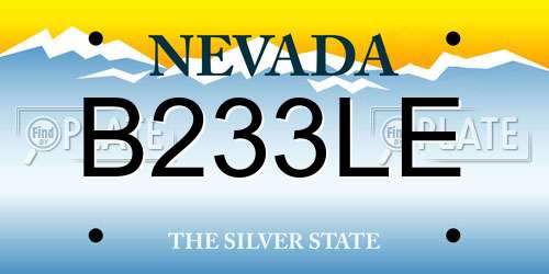 B233LE Nevada License Plate