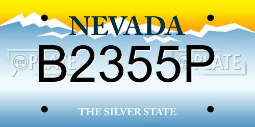 B2355P Nevada License Plate