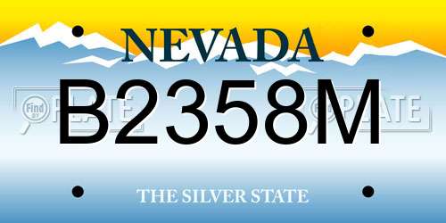 B2358M Nevada License Plate