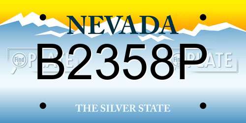 B2358P Nevada License Plate