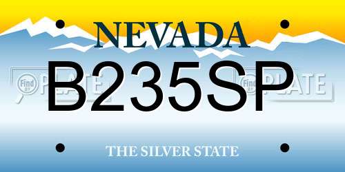B235SP Nevada License Plate