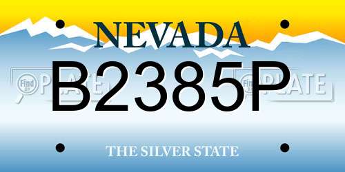 B2385P Nevada License Plate