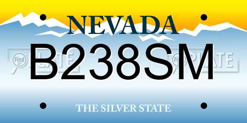 B238SM Nevada License Plate