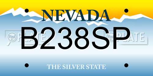 B238SP Nevada License Plate