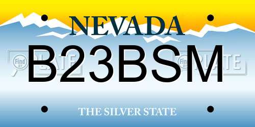 B23BSM Nevada License Plate