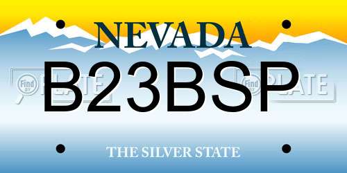 B23BSP Nevada License Plate