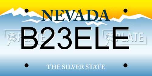 B23ELE Nevada License Plate