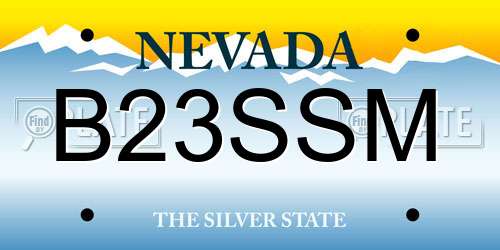 B23SSM Nevada License Plate