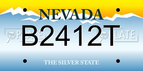 B2412T Nevada License Plate