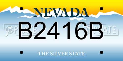 B2416B Nevada License Plate