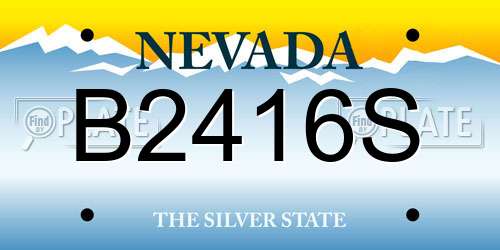 B2416S Nevada License Plate