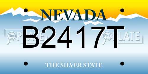 B2417T Nevada License Plate