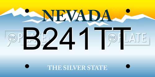 B241TT Nevada License Plate