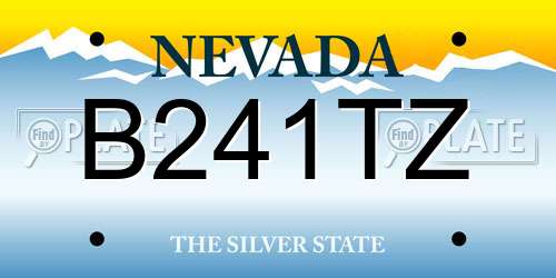 B241TZ Nevada License Plate