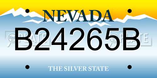 B24265B Nevada License Plate