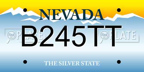 B245TT Nevada License Plate