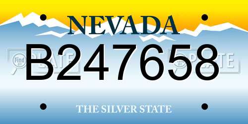 B247658 Nevada License Plate