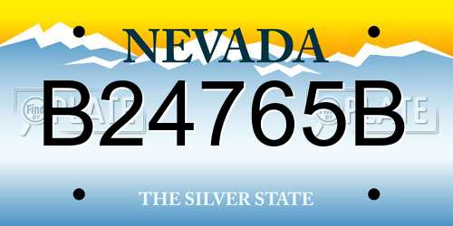 B24765B Nevada License Plate