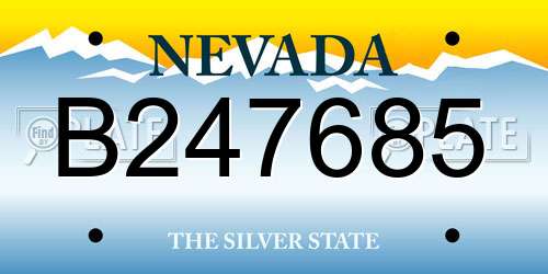 B247685 Nevada License Plate