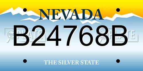 B24768B Nevada License Plate