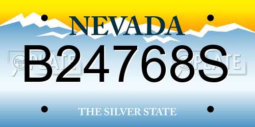 B24768S Nevada License Plate