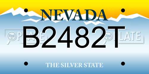 B2482T Nevada License Plate