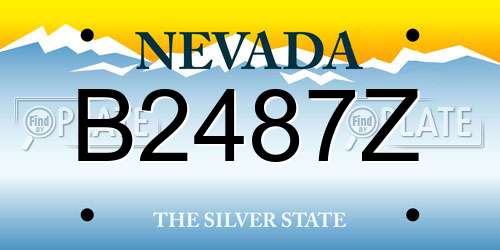 B2487Z Nevada License Plate