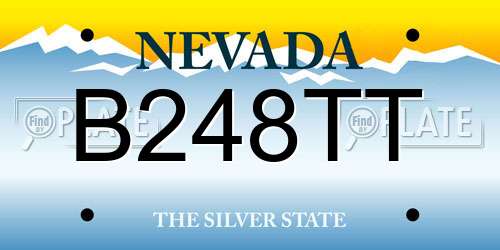 B248TT Nevada License Plate