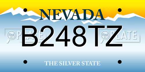 B248TZ Nevada License Plate
