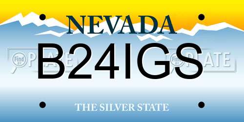 B24IGS Nevada License Plate