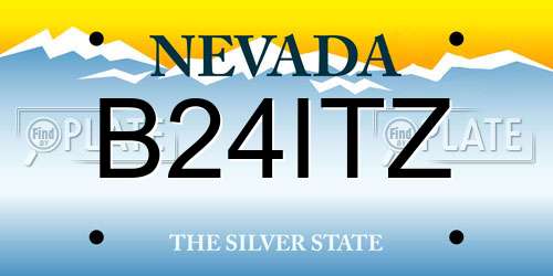 B24ITZ Nevada License Plate