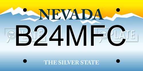 B24MFC Nevada License Plate