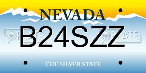 B24SZZ Nevada License Plate