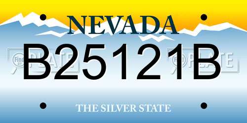 B25121B Nevada License Plate