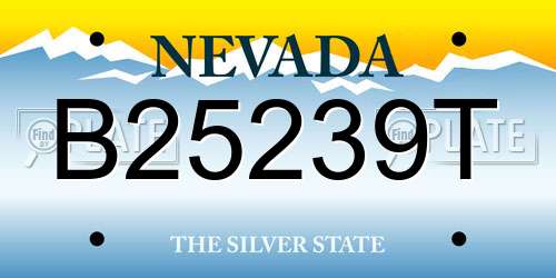 B25239T Nevada License Plate