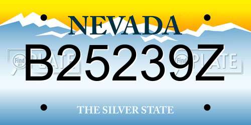 B25239Z Nevada License Plate