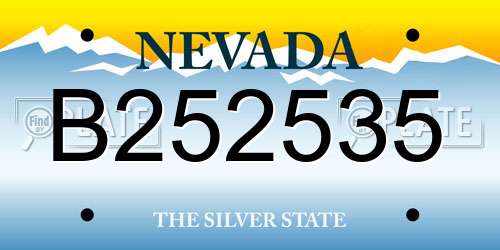 B252535 Nevada License Plate