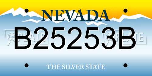 B25253B Nevada License Plate
