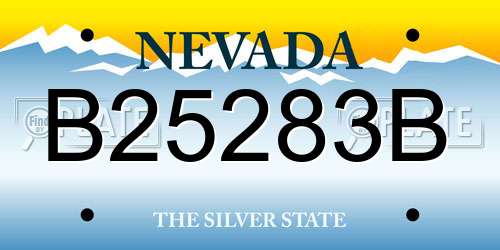 B25283B Nevada License Plate
