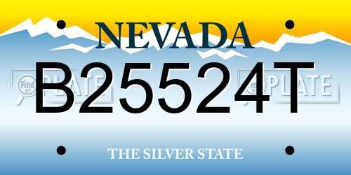 B25524T Nevada License Plate
