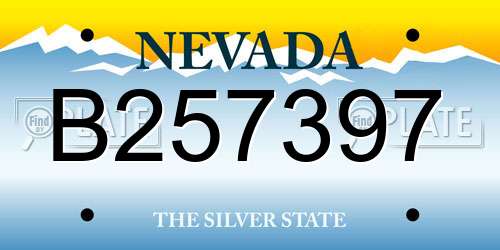 B257397 Nevada License Plate