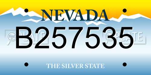 B257535 Nevada License Plate