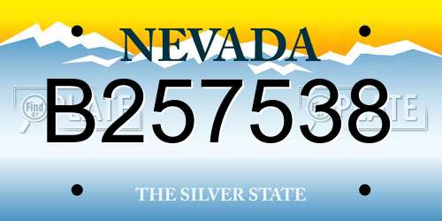 B257538 Nevada License Plate