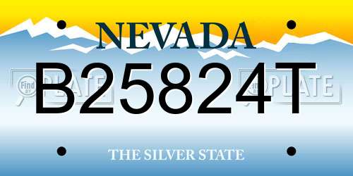 B25824T Nevada License Plate